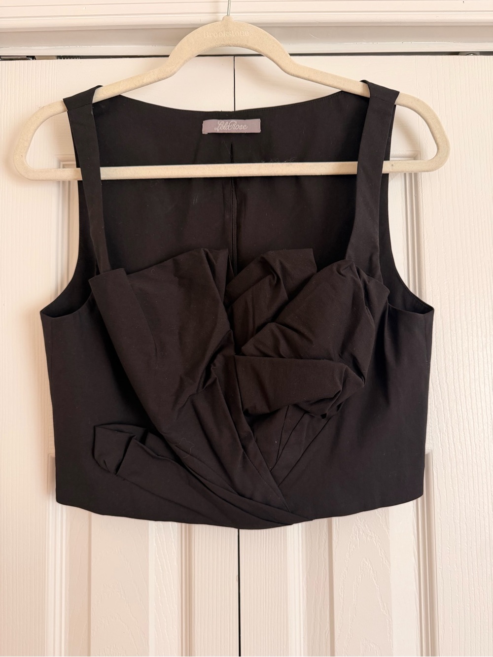 LELA ROAE Black Tulip Top